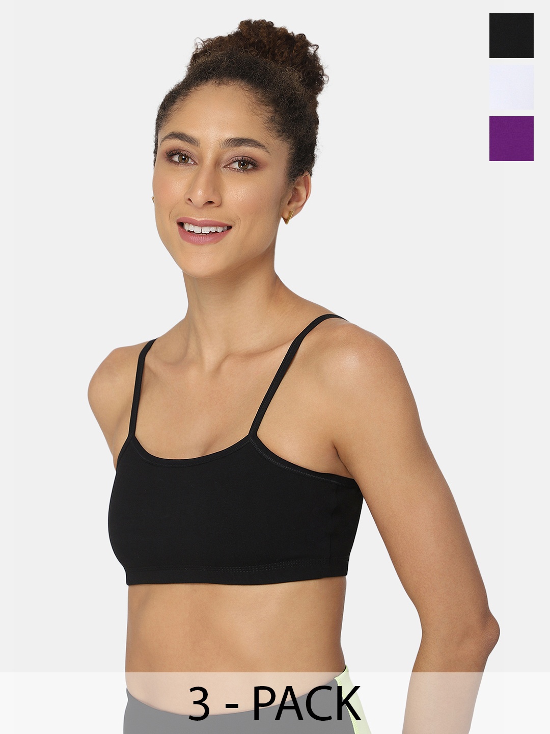 

intimacy LINGERIE Pack Of 3 Full Coverage Cotton Beginners Bra- All Day Comfort, Black