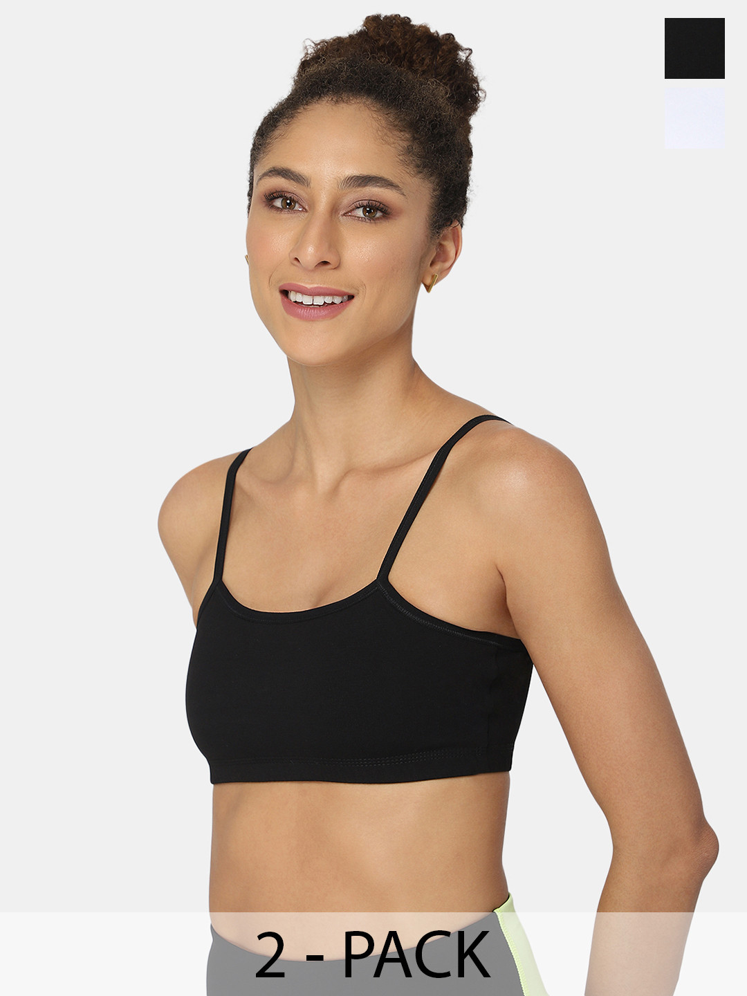 

intimacy LINGERIE Pack of 2 Non Padded Cotton Beginners Bra With All Day Comfort, Black