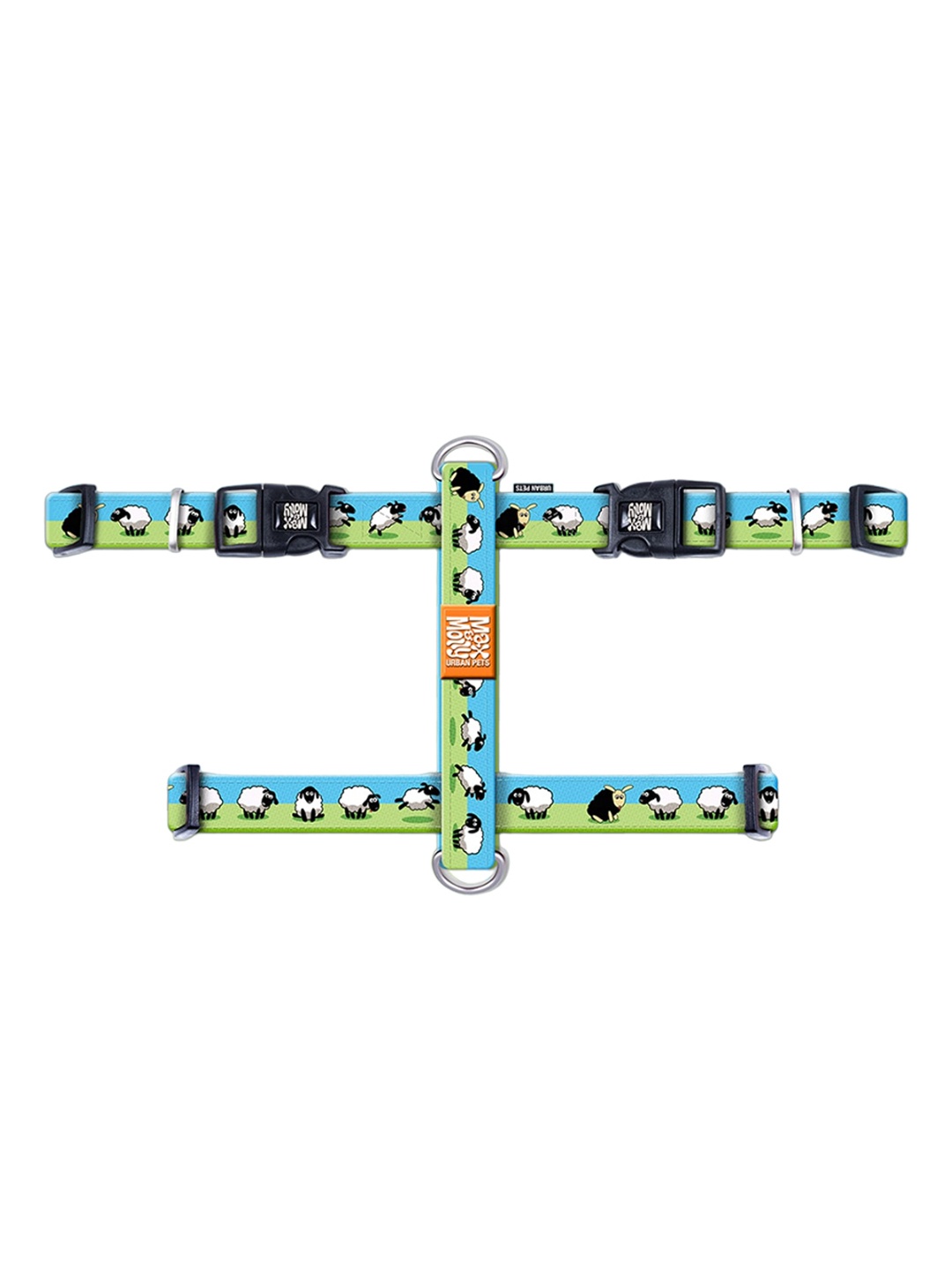 

Max & Molly Blue & Green Sheep Printed Training Pet H-Harness