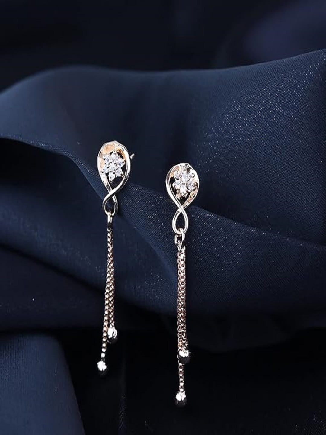 

I Jewels Rose Gold Plated Drop Earrings