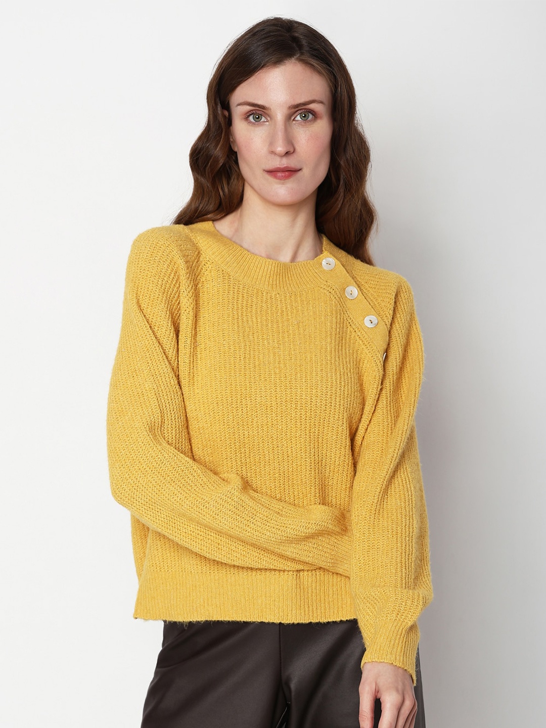 

Vero Moda Ribbed Long Sleeves Pullover, Yellow
