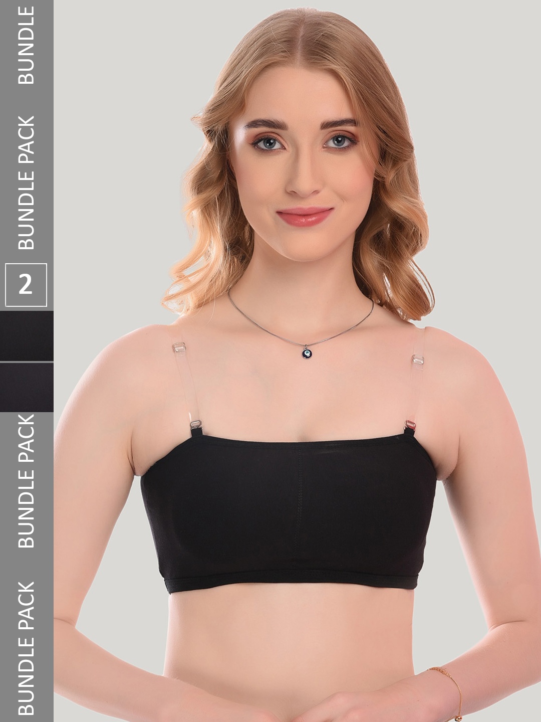 

SMARTERKIDS Pack Of 2 Full Coverage Dry Fit Workout Bra With All Day Comfort, Black