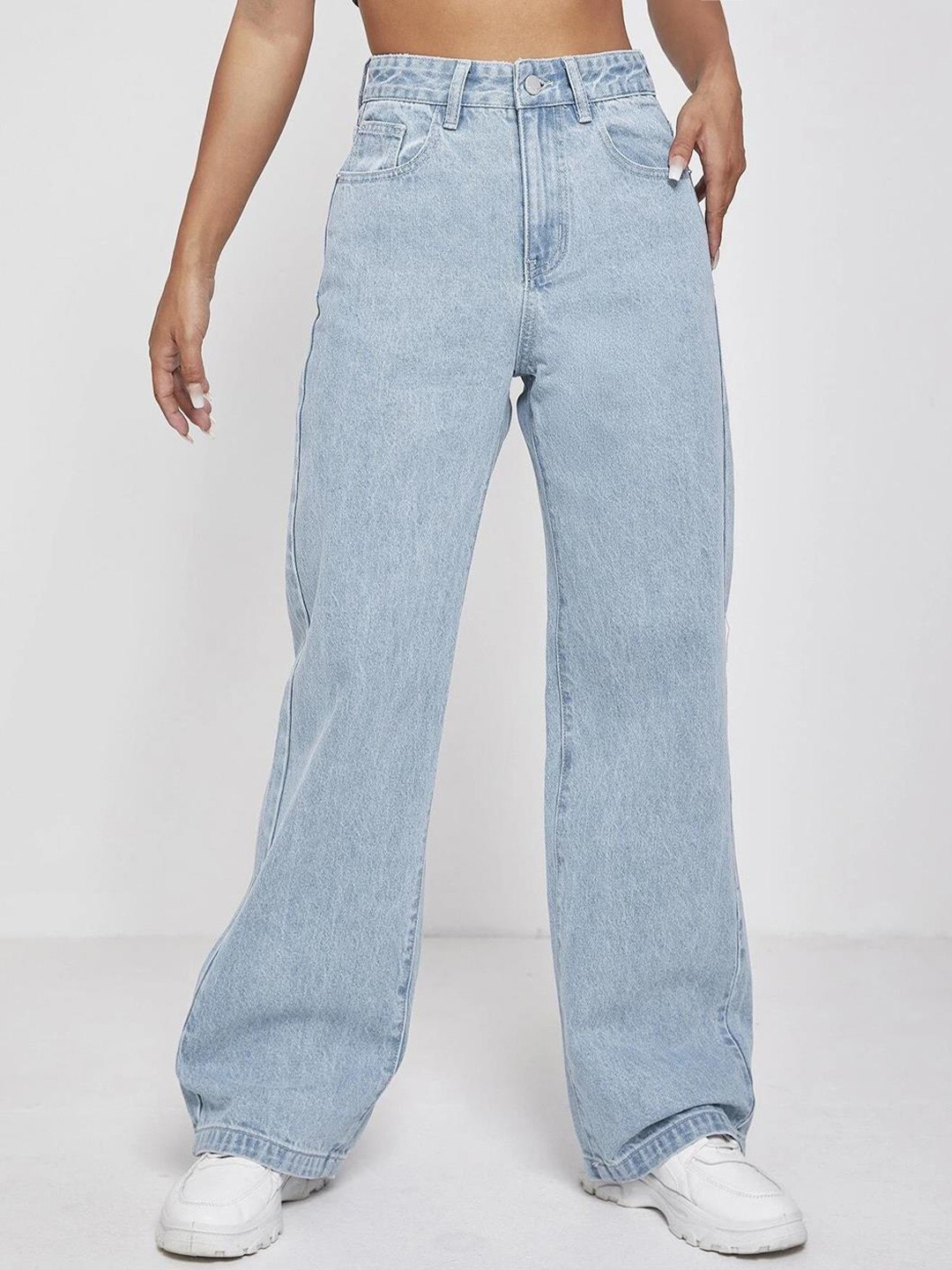

Kotty Women Jean Straight Fit High-Rise Clean Look Stretchable Jeans, Blue