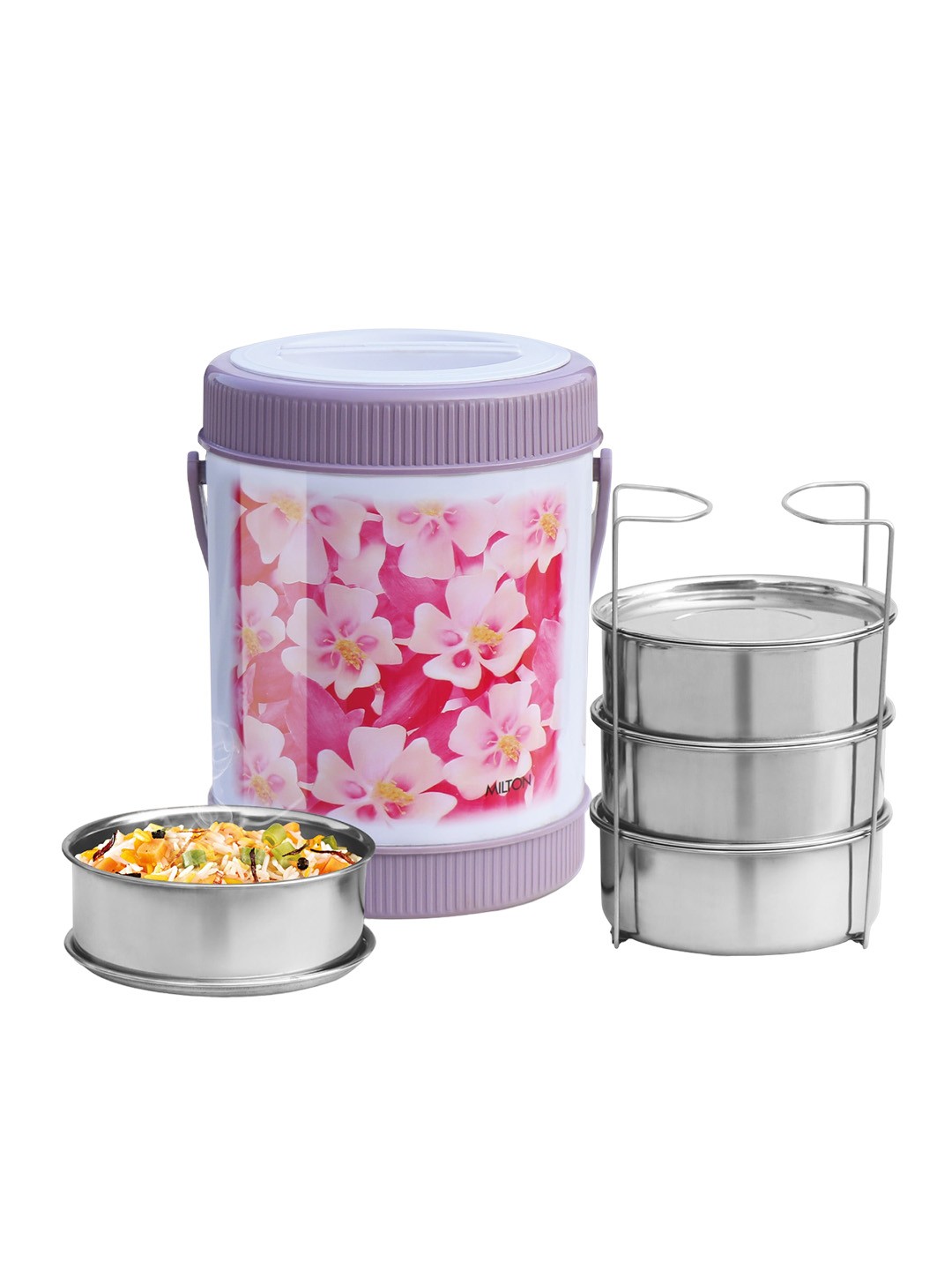 

Milton Purple Sheriff Tiffin 4 Stainless Steel PU Insulated Double Walled Containers 3 L, Pink