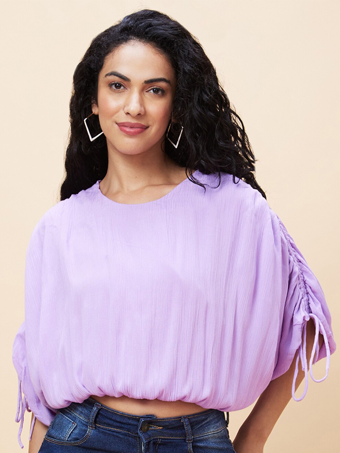 

Globus Extended Sleeves Blouson Top, Lavender