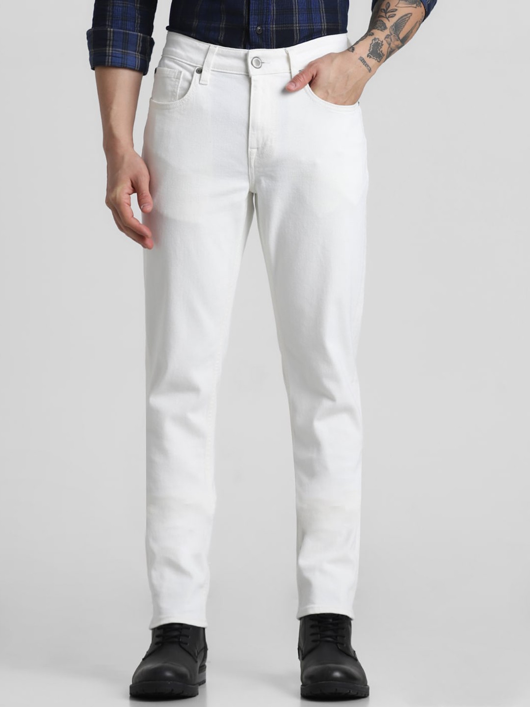

Jack & Jones Men Slim Fit Stretchable Clean Look Jeans, White