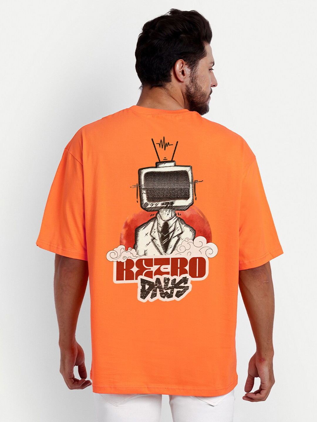 

Bloopers Store Oversized Typography Printed Pure Cotton T-shirt, Orange