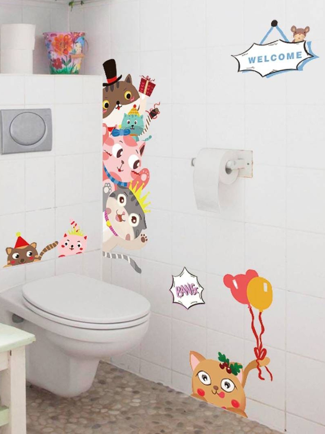 

Jaamso Royals Pink & Grey Printed Self Adhesive Wall Sticker