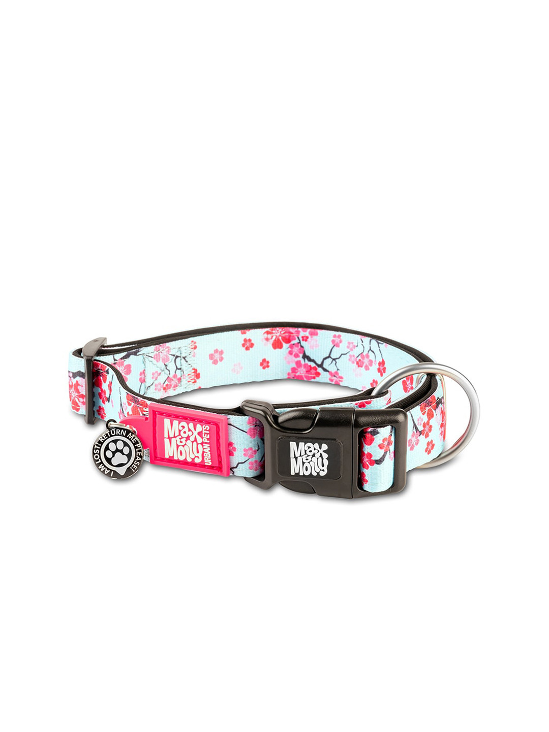 

Max & Molly Cherry Bloom Printed Smart ID Pet Collar, Blue