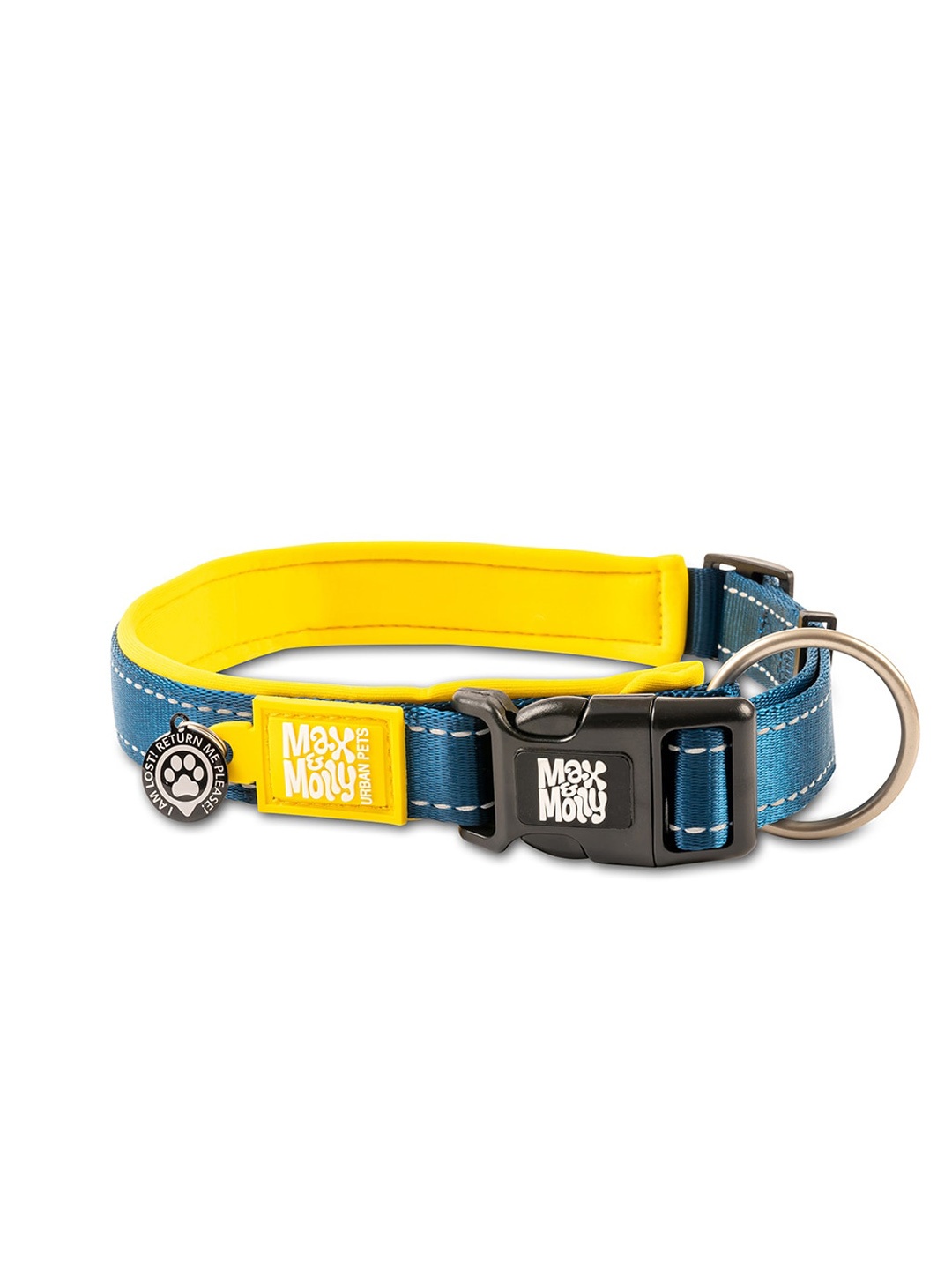 

Max & Molly Yellow & Blue Colourblocked Dog Training Smart ID Collar