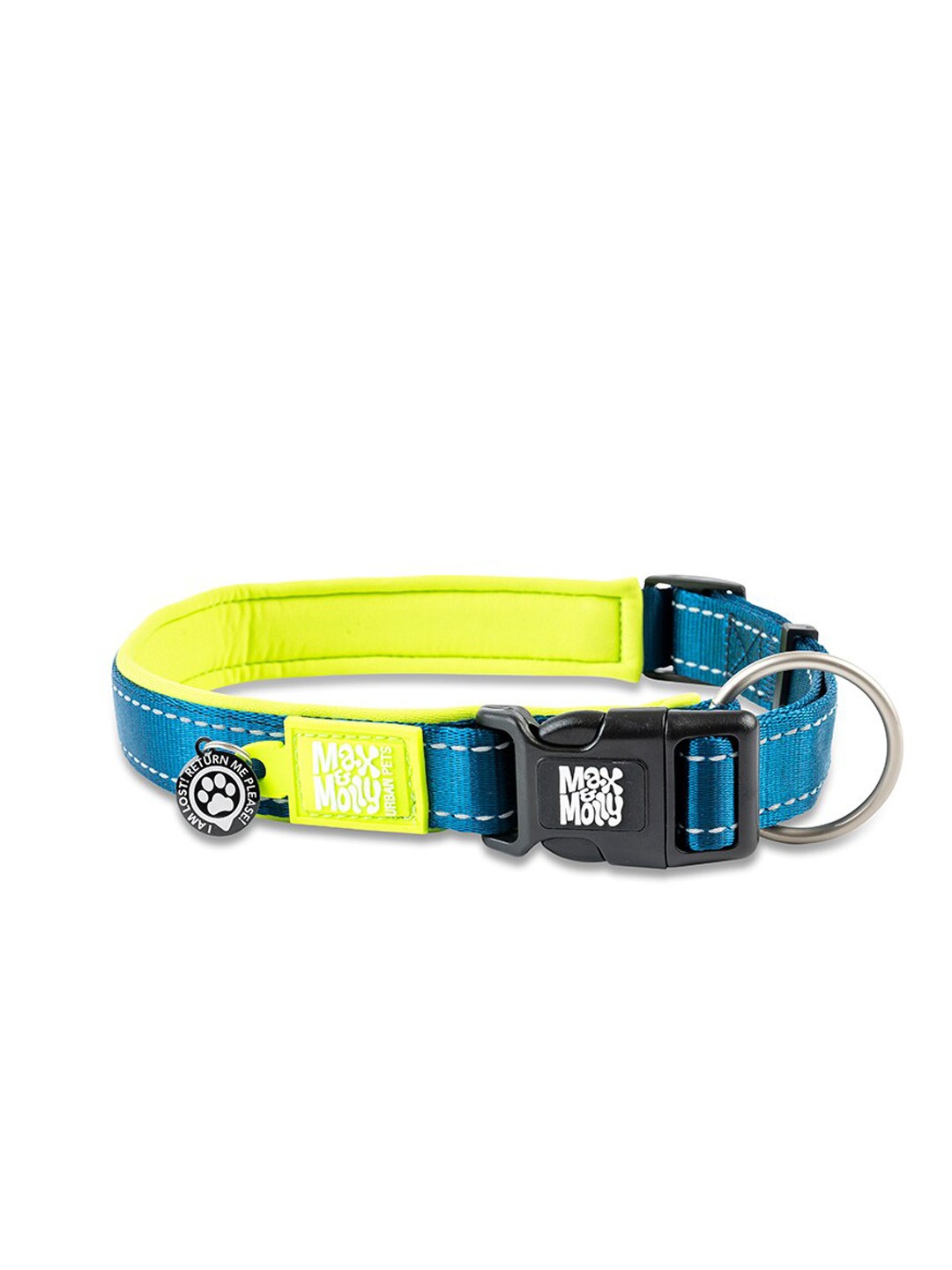 

Max & Molly Colourblocked Soft Dog Collar, Green
