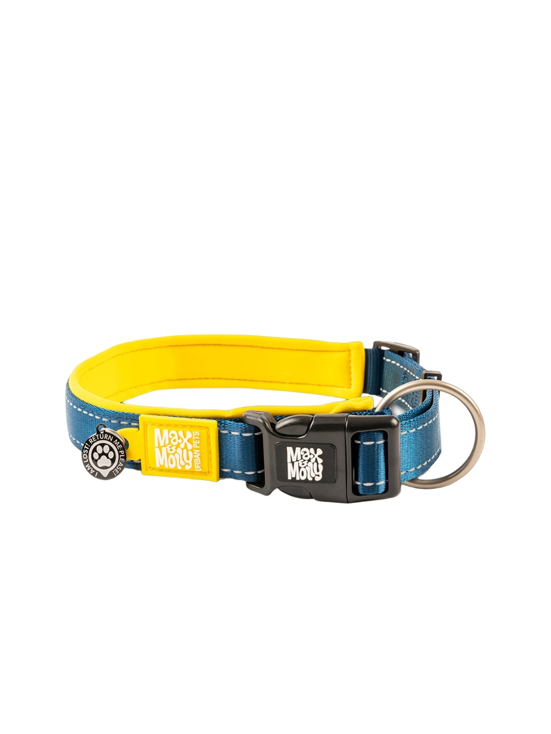 

Max & Molly Yellow & Blue Colourblocked Dog Training Smart ID Collar