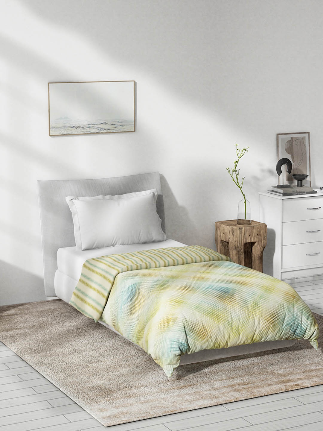 

DDecor Blue & Green Abstract Mild Winter Reversible Cotton Single Bed Dohar