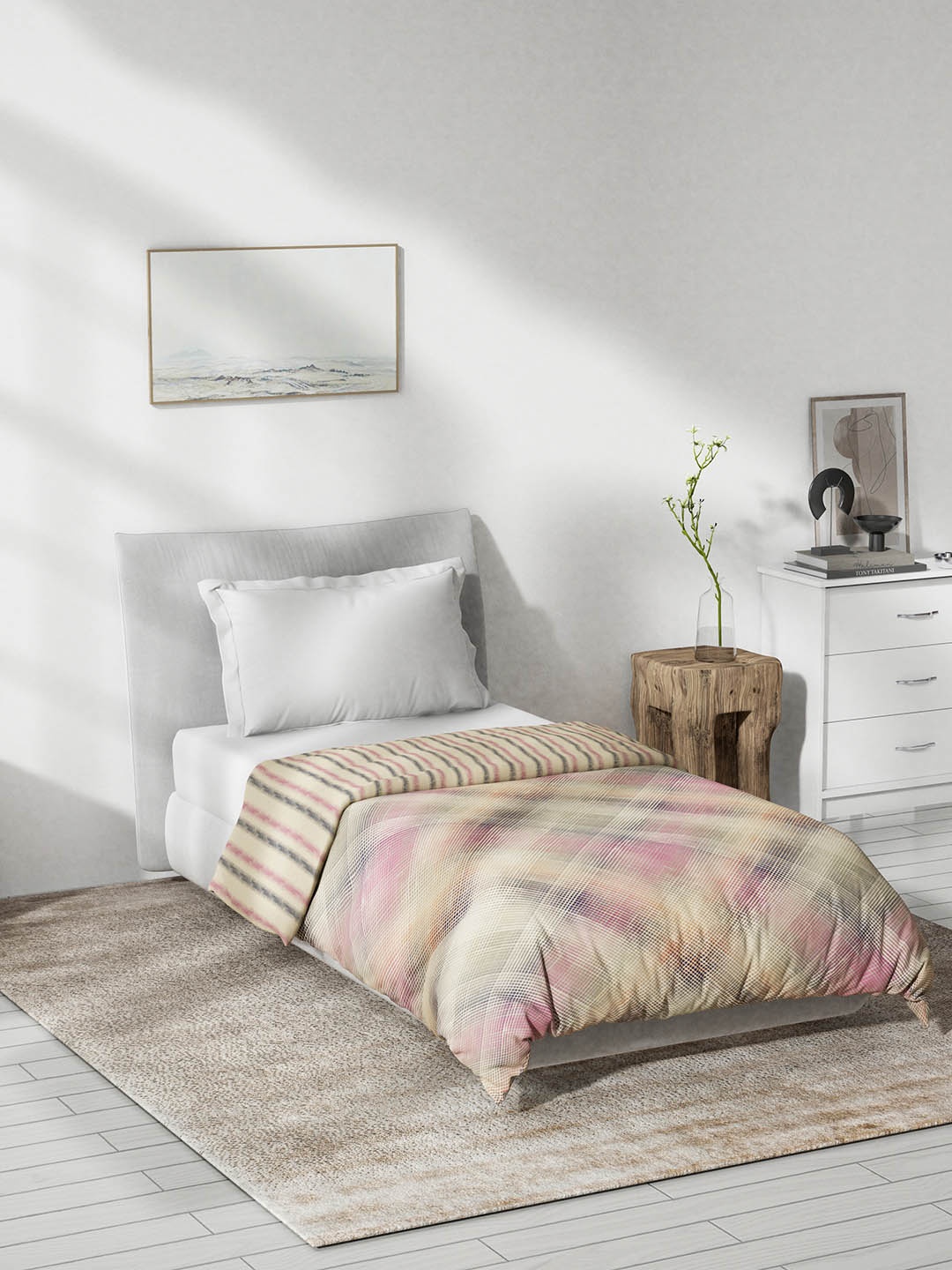 

DDecor Beige & Purple Mild Winter Reversible Cotton Single Bed Dohar