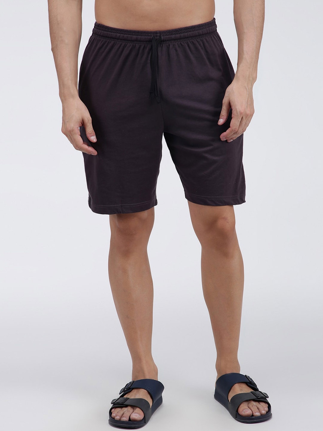 

AMUL COMFY Men Cotton Mid-Rise Lounge Shorts, Charcoal