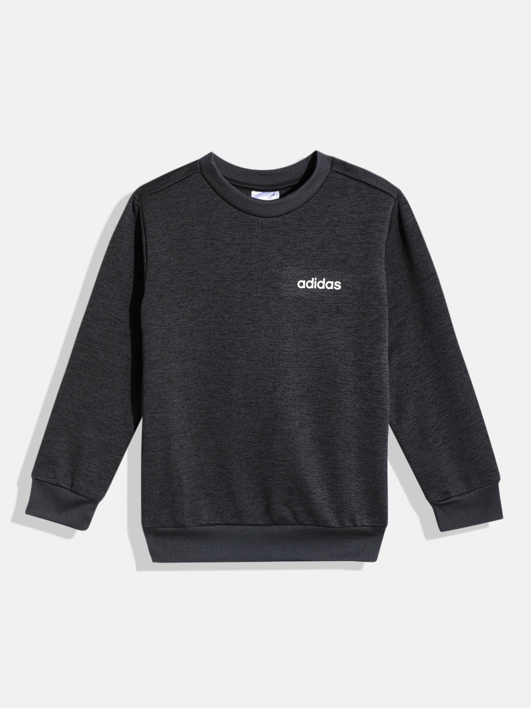 ADIDAS Boys Brand Logo Print Outdoor Sweatshirt, Black