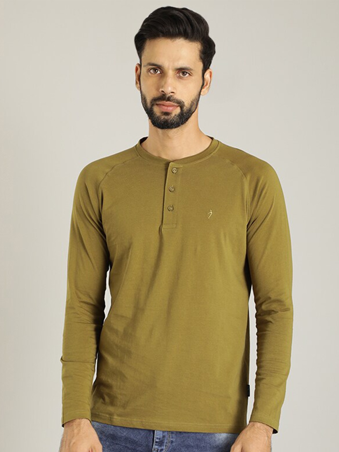 

Indian Terrain Raglan Sleeves Cotton T-shirt, Green