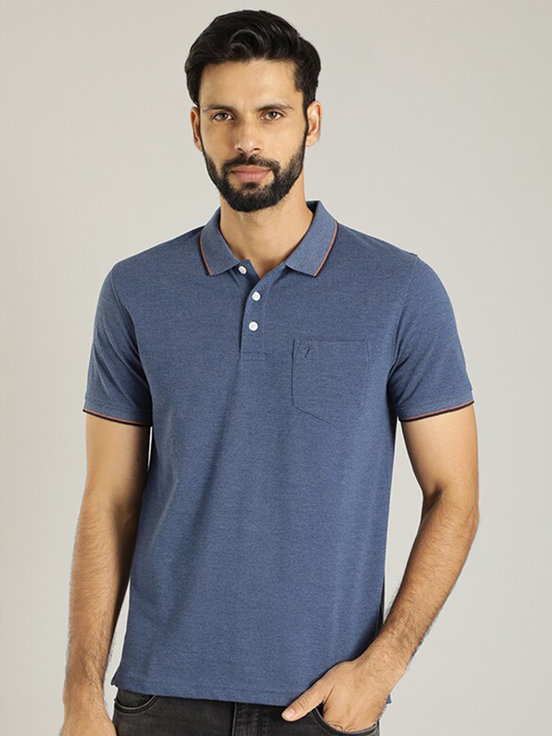 

Indian Terrain Polo Collar Casual T-shirt, Blue