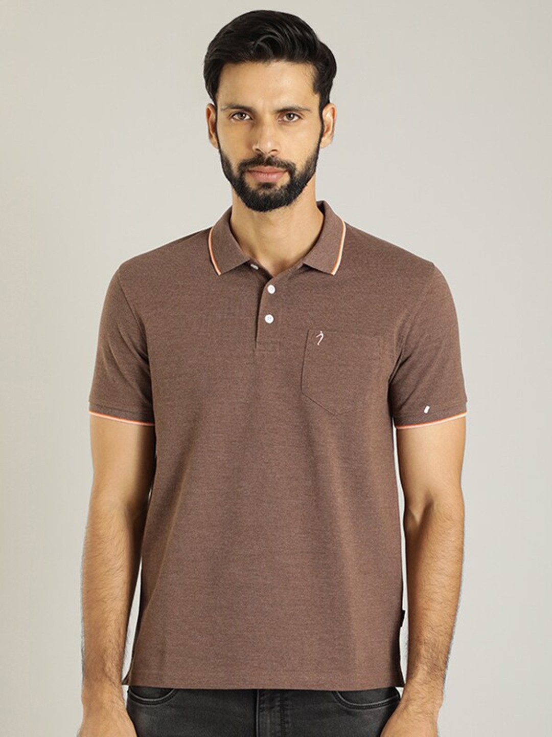 

Indian Terrain Polo Collar Casual T-shirt, Brown