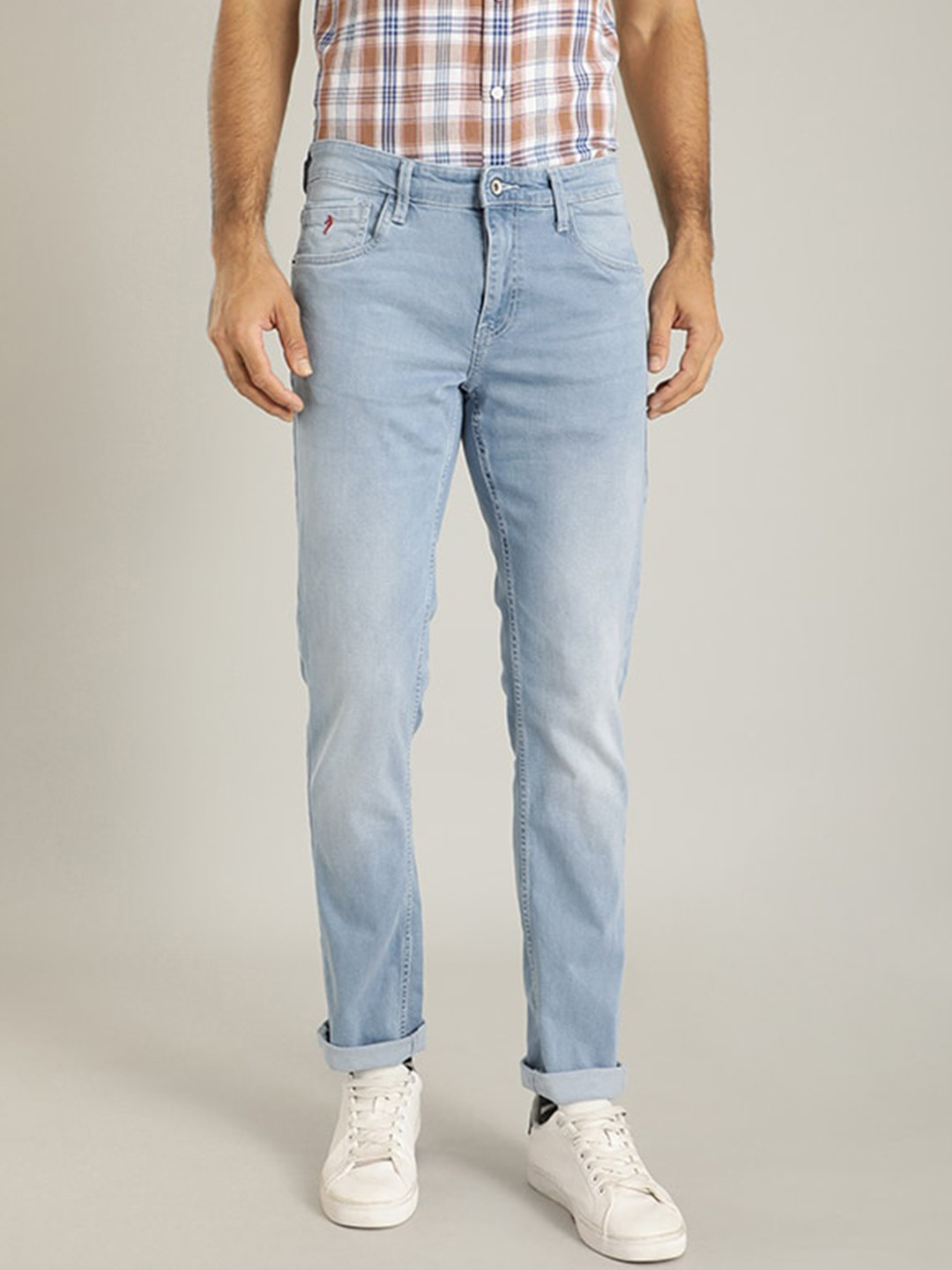 

Indian Terrain Men Brooklyn Slim Fit Clean Look Light Fade Jeans, Blue