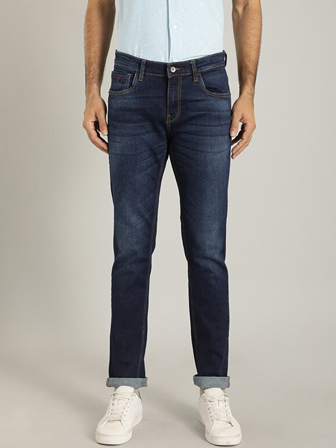 

Indian Terrain Men Brooklyn Slim Fit Clean Look Light Fade Jeans, Blue