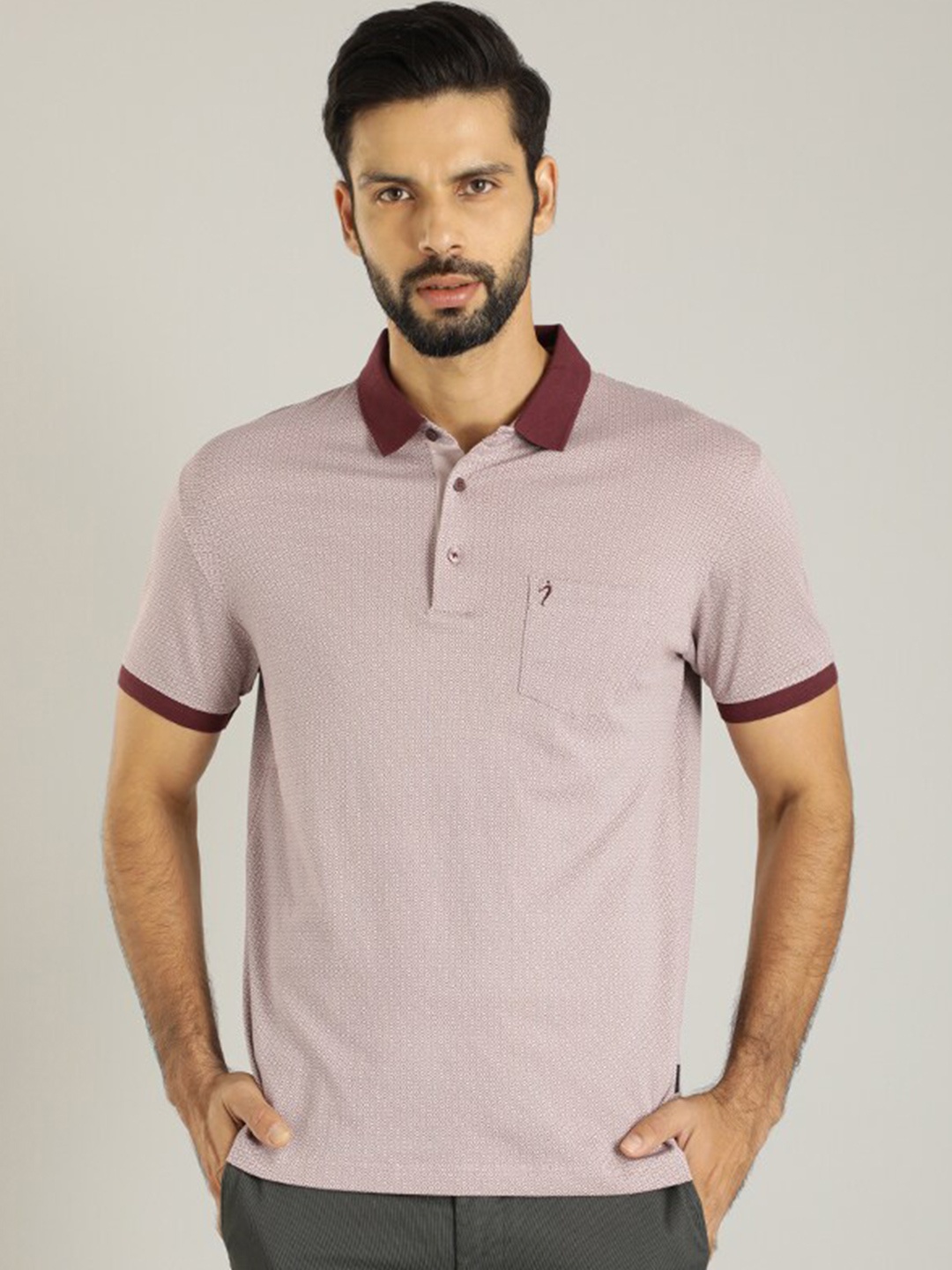 

Indian Terrain Polo Collar Pure Cotton T-shirt, Maroon