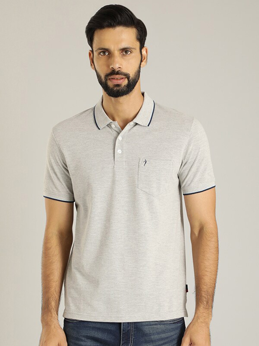 

Indian Terrain Polo Collar Casual T-shirt, Grey
