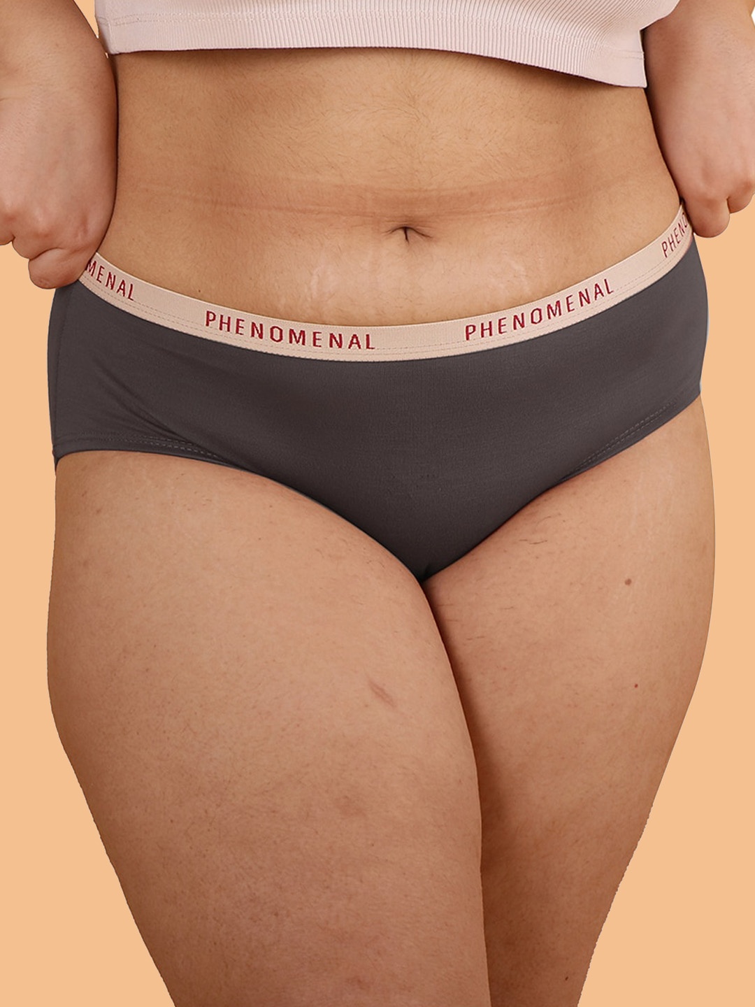 

CARMESI Mid-Rise Phenomenal Light & Sweat Absorbent Hipster Briefs PPLB1299CARM109, Grey