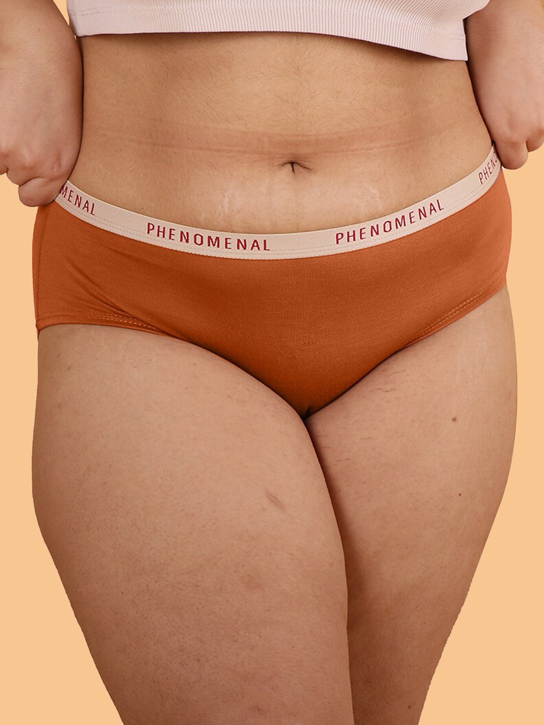 

CARMESI Mid-Rise Phenomenal Light & Sweat Absorbent Hipster Briefs PPLB1299CARM91, Brown
