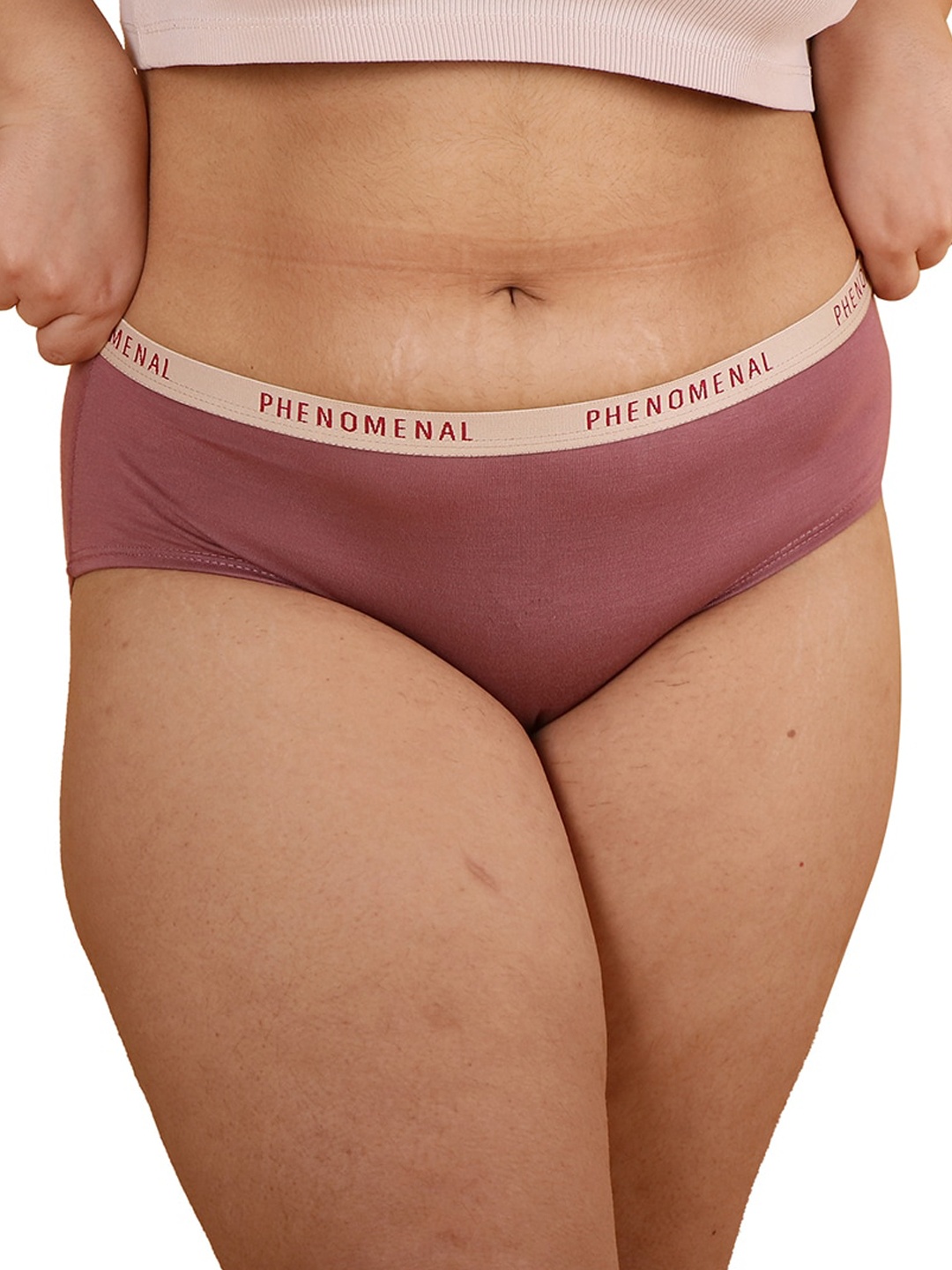 

CARMESI Mid-Rise Phenomenal Light & Sweat Absorbent Hipster Briefs, Mauve