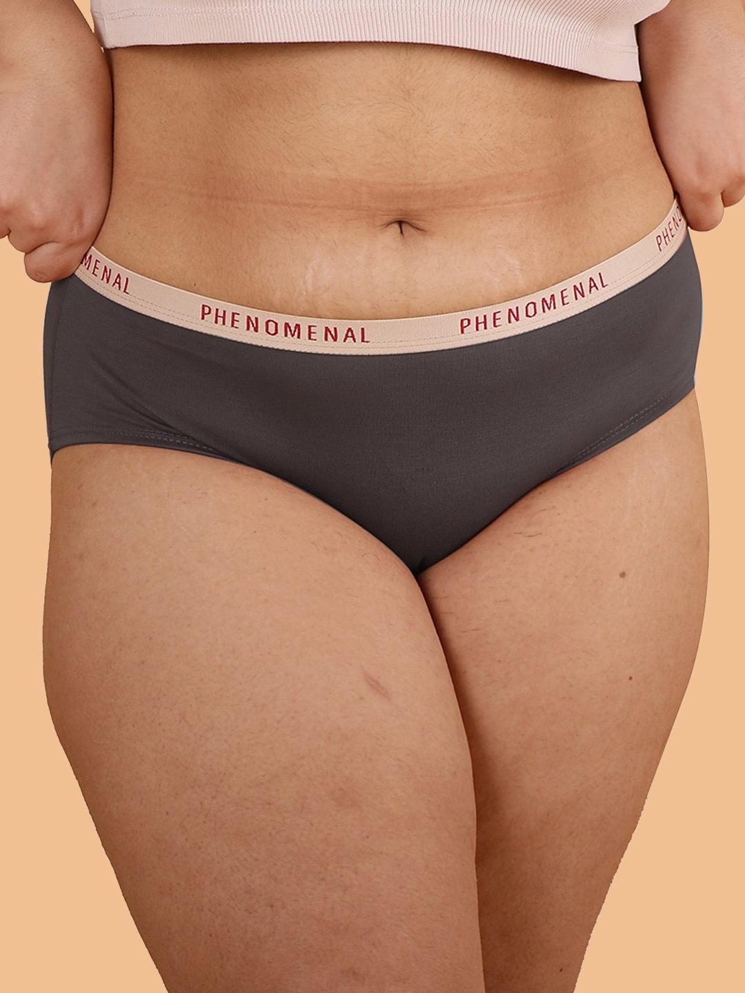 

CARMESI Mid-Rise Phenomenal Light & Sweat Absorbent Hipster Briefs PPLB1299CARM108, Grey