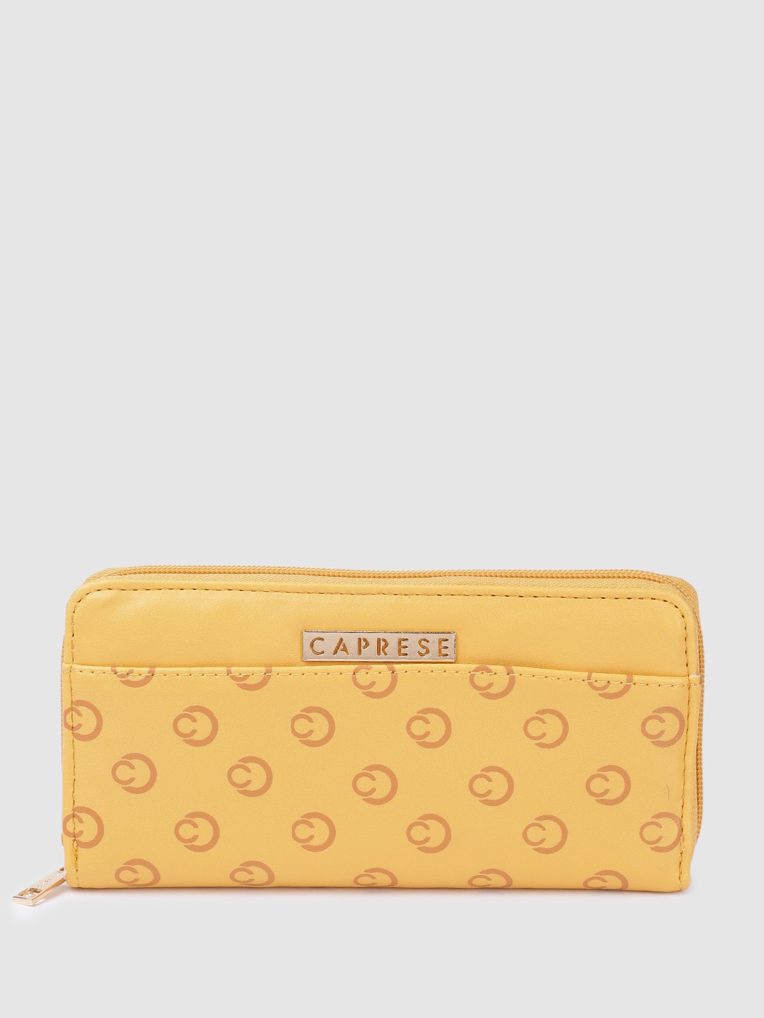 

Caprese Women FREYA Printed Zip Around Wallet, Yellow