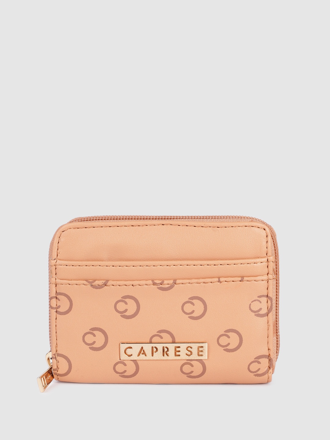 

Caprese Women Printed Zip Around Wallet, Tan