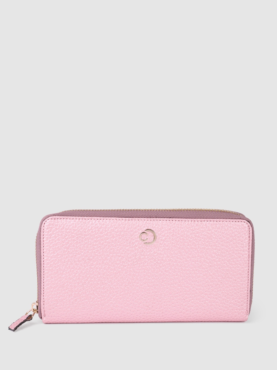 

Caprese Women Solid Zip Around Wallet, Pink