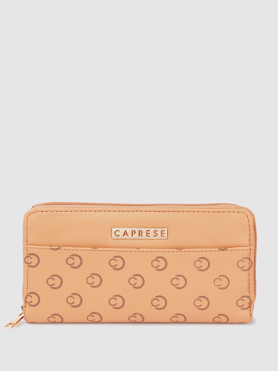 

Caprese Women FREYA Printed Zip Around Wallet, Tan