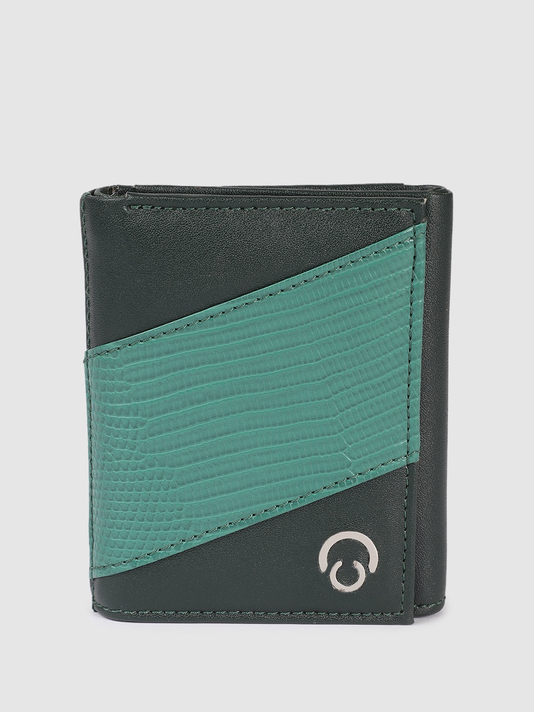 

Caprese Women Colourblocked RFID Three Fold Wallet, Green