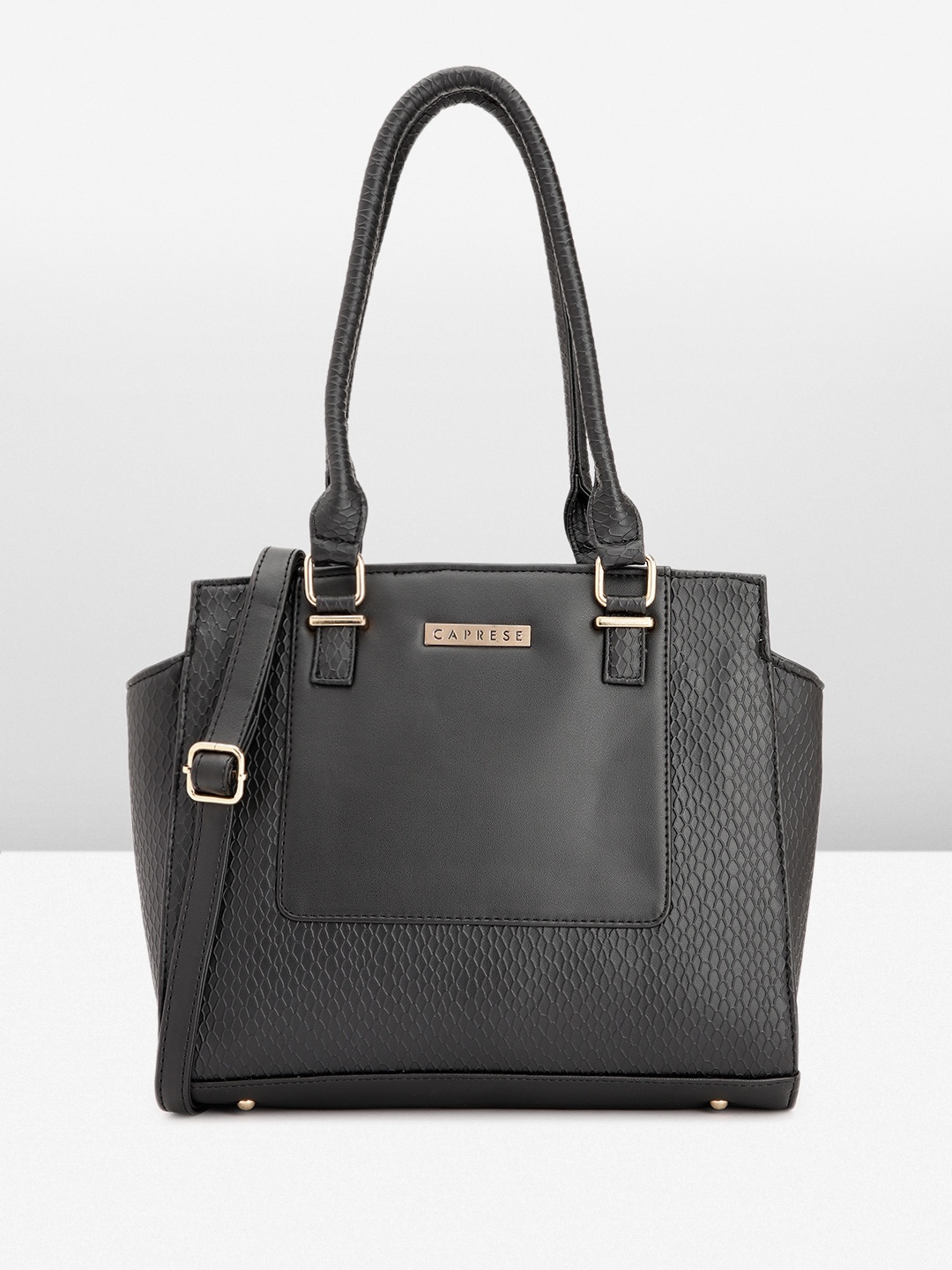 

Caprese Textured Shoulder Bag, Black