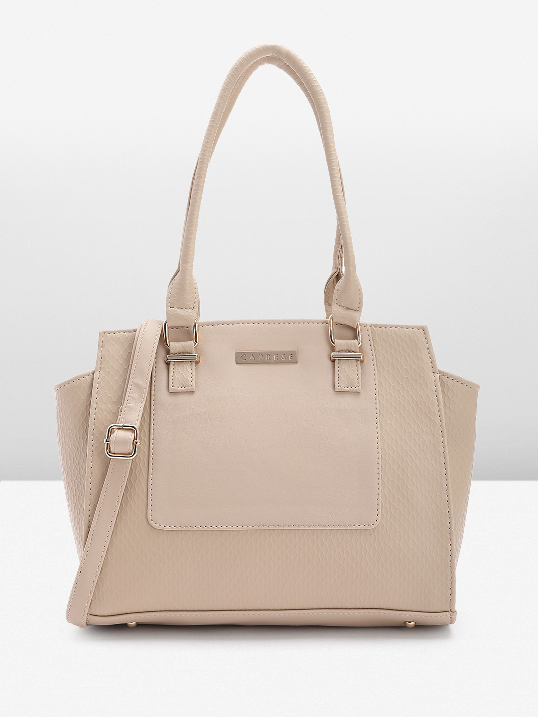 

Caprese Textured Shoulder Bag, Beige