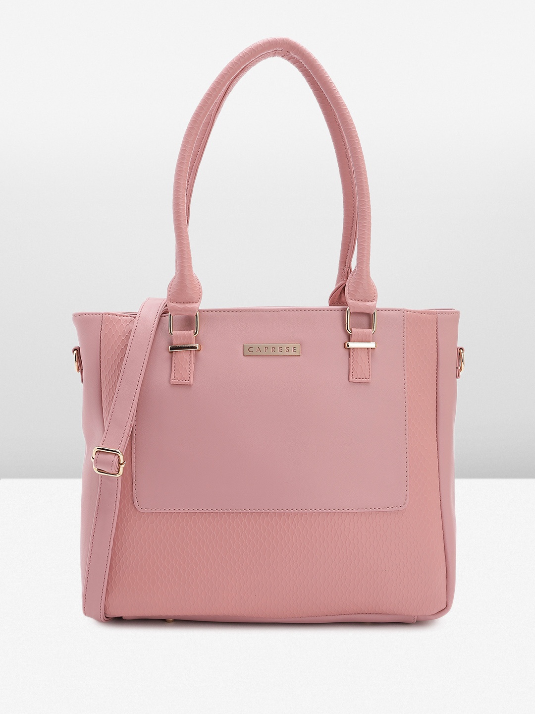 

Caprese Women Textured Shoulder Bag, Pink