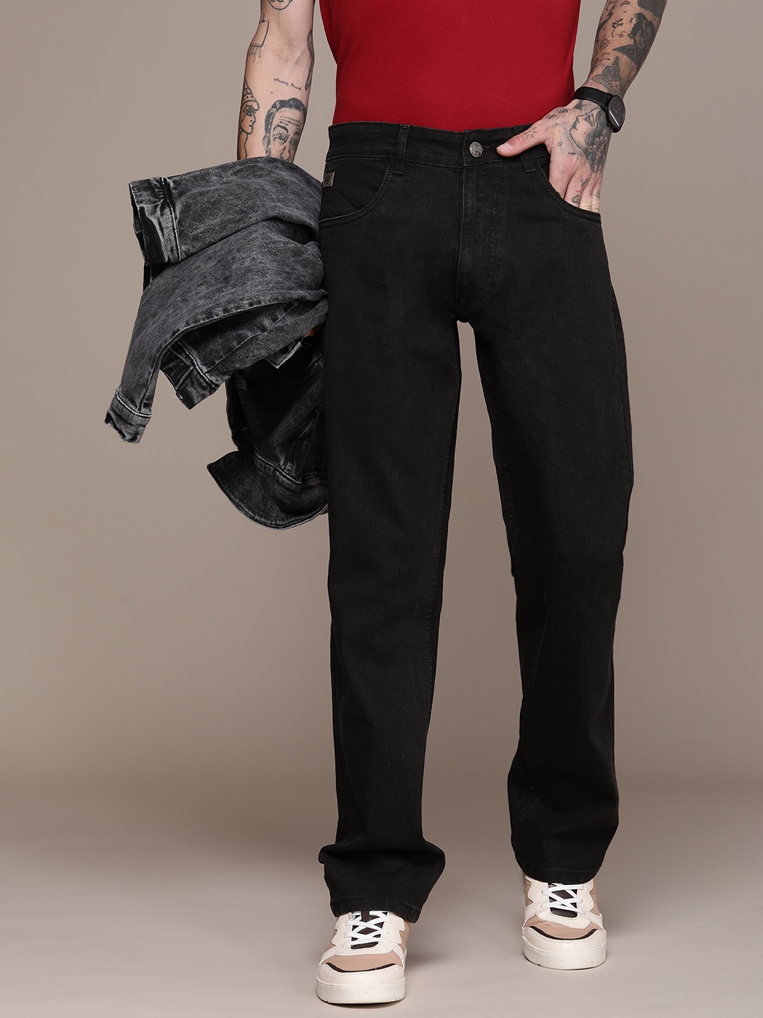 

WROGN Men Stretchable Jeans, Black