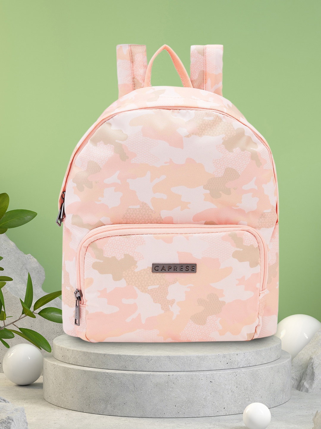 

Caprese Women Cole Abstract Printed Backpack, Peach