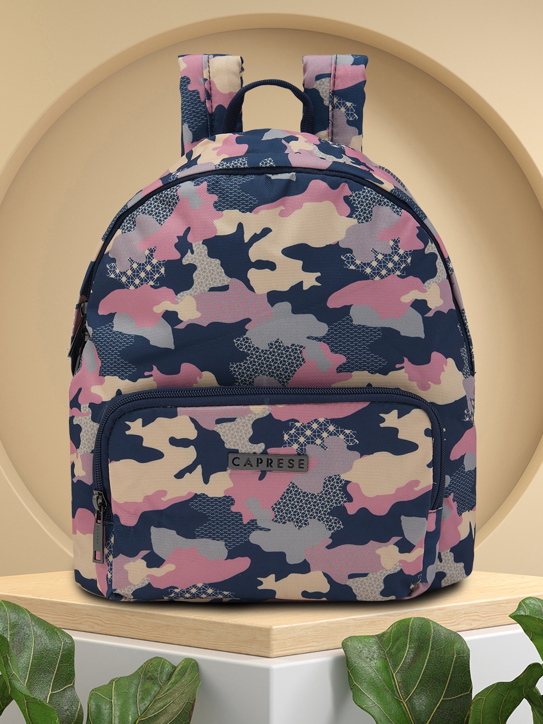 

Caprese Women COLE Abstract Printed Backpack, Navy blue
