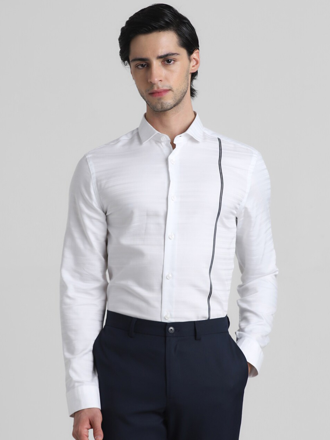 

Jack & Jones Spread Collar Cotton Casual Shirt, White