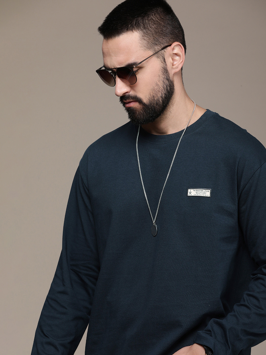 

The Roadster Life Co. Drop-Shoulder Sleeves Pure Cotton T-shirt, Teal