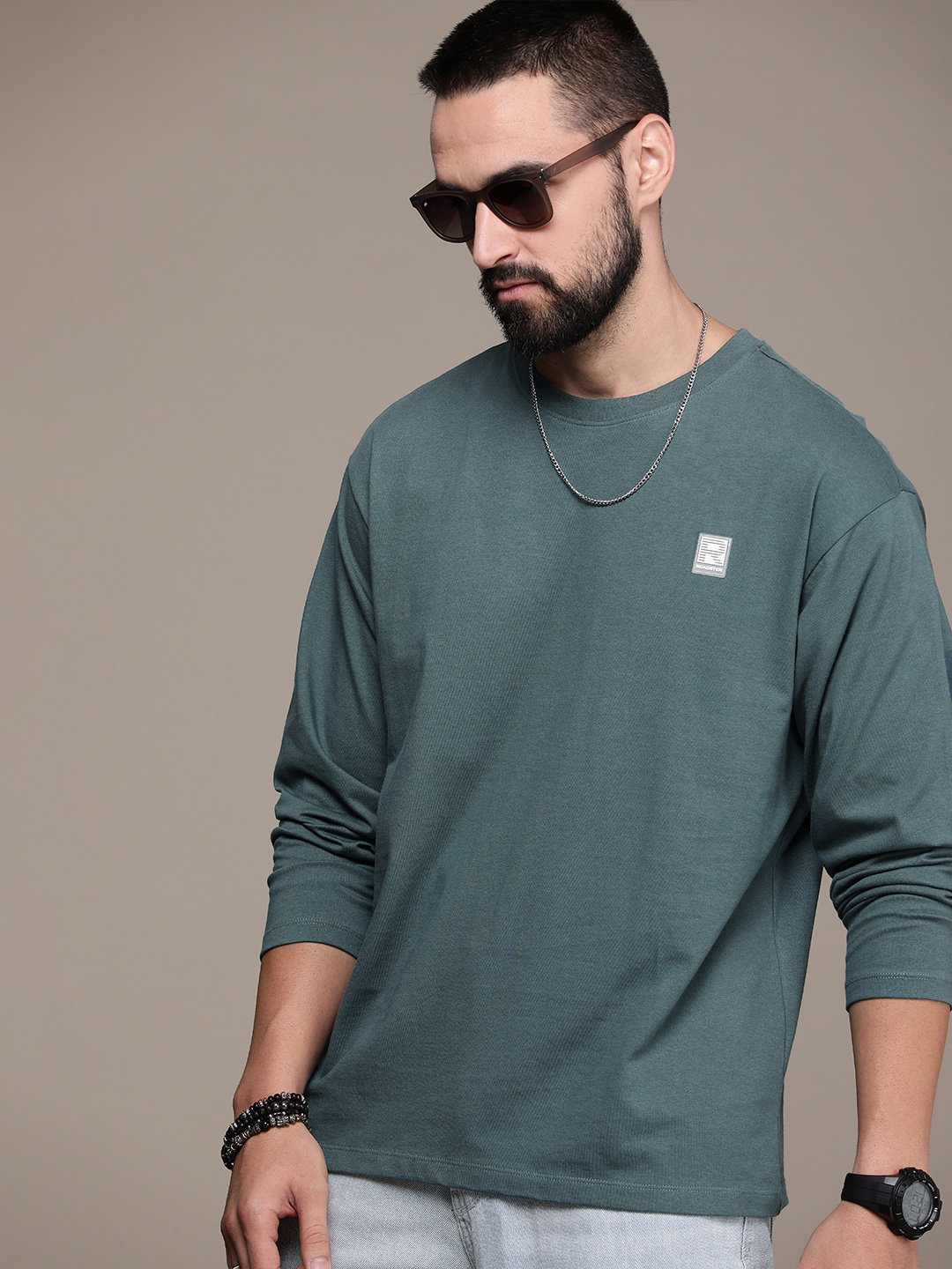 

The Roadster Life Co. Drop-Shoulder Pure Cotton T-shirt, Teal