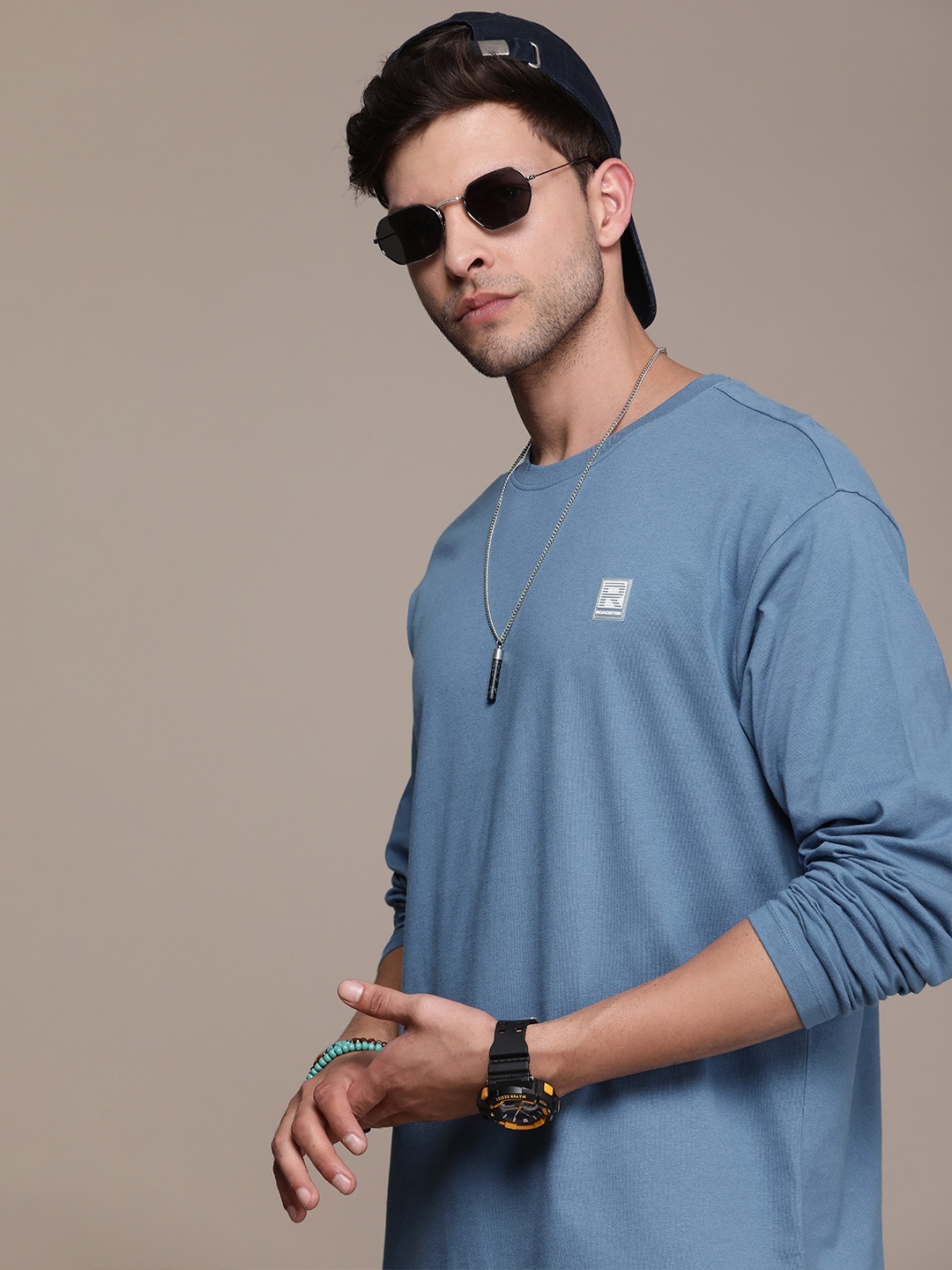 

The Roadster Lifestyle Co. Solid Pure Cotton T-shirt, Blue