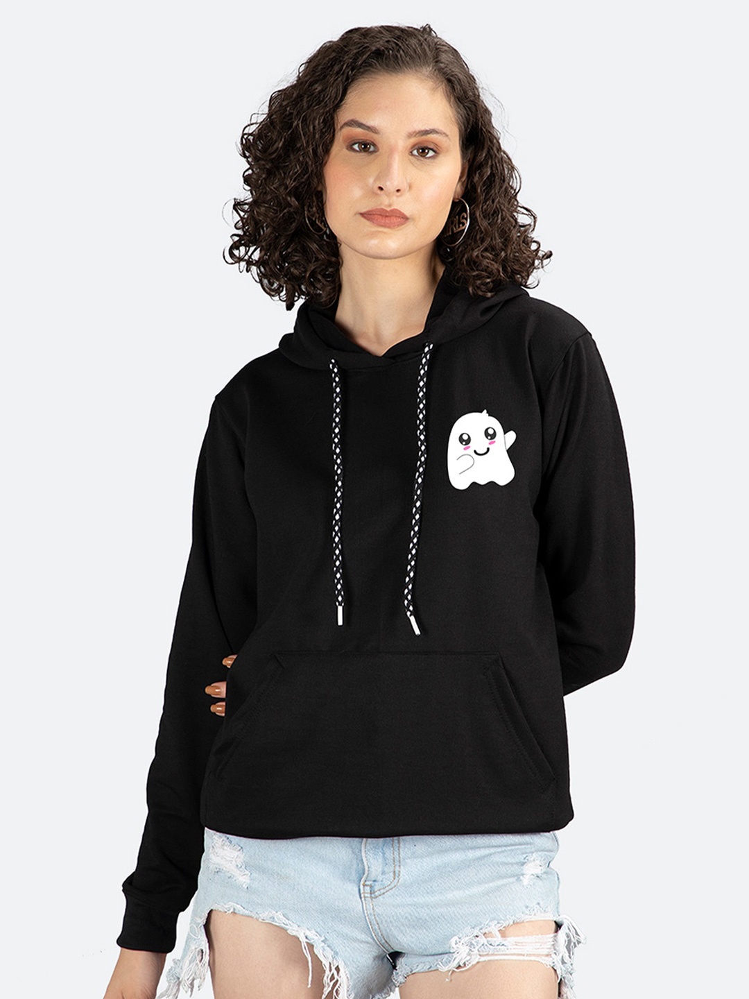 

Mad Over Print Graphic Printed Hooded Sweatshirt, Black