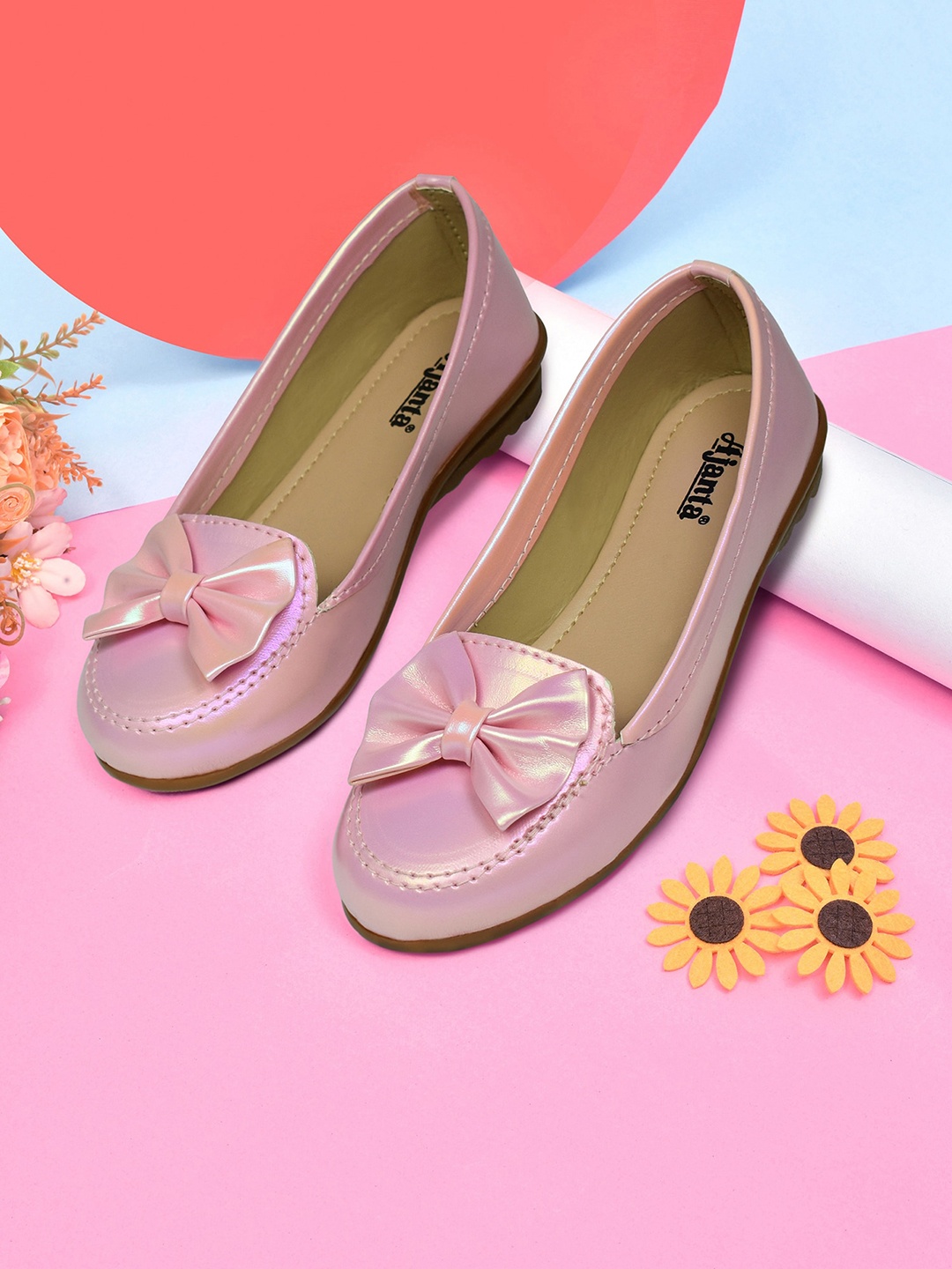 

Ajanta Girls Party Ballerinas With Bows, Pink