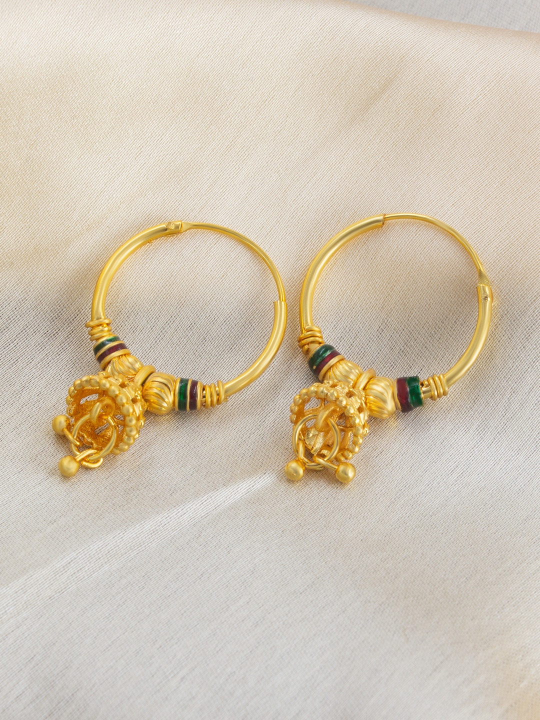 

PRIVIU Gold-Plated Dome Shaped Hoop Earrings