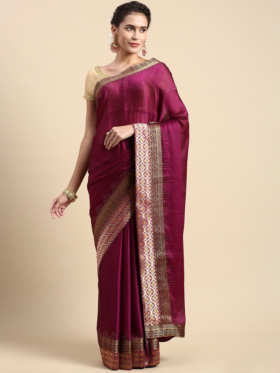 

Mitera Zari Saree, Purple